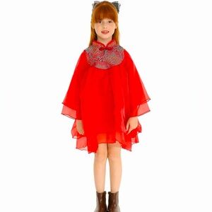 Mud Kingdom Little Girls Qipao Dress Fleece Lining Cute Cheongsam, NWT,